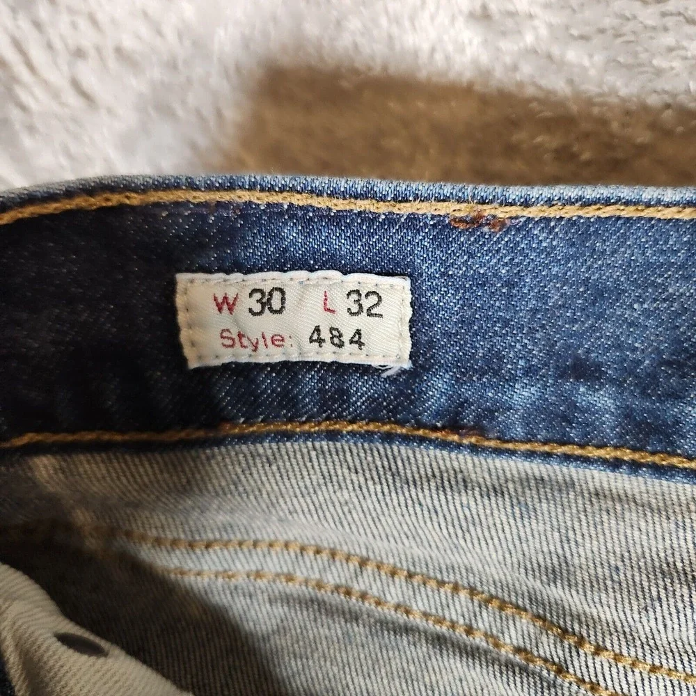 J. Crew Jeans Men's 31X32 (Tag 30X32) Blue Flex Straight Leg Dark Wash Style 484